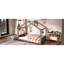 Lit double pleine grandeur sur plancher gris, bois massif, lattes de soutien, lit de bébé gris pour un développement créatif et sécuritaire, pour le développement imaginatif-130847314-130847313