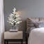 Arbre de Noël floqué avec lumières DEL blanc chaud, pommes de pin et base de pot-1821268367