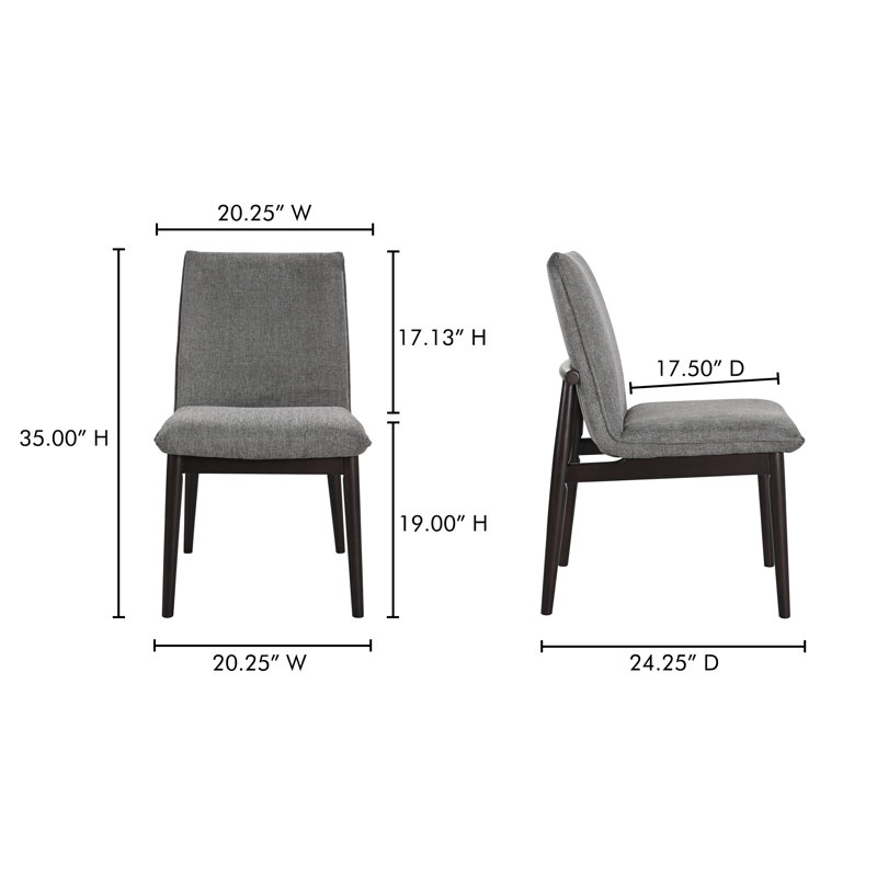 Arawn Upholstered Dining Chair, Dark Grey