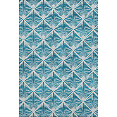 Premium Machine Washable Prisco Teal Rug