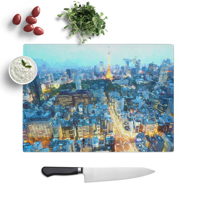 Tempered Glass Skyline of Paris in France Chopping Board