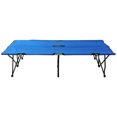 Outsunny 2 Person Folding Camping Cot, Portable Sleeping Cot with Carry Bag, Blue