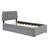 Gray Twin Upholstered Platform Bed With Trundle And Stripe Headboard, Stylish - Provide A Relaxing Sleeping Environment-50112987