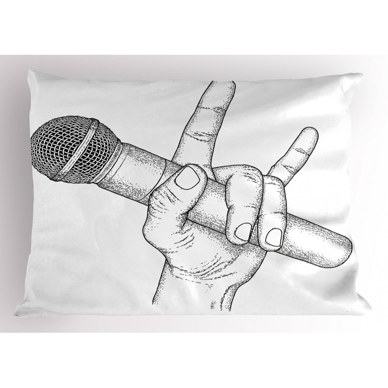 Black/White Polyester Microfiber Piece Sham, Twin