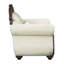 Fauteuil en cerise et tissu beige Pierce