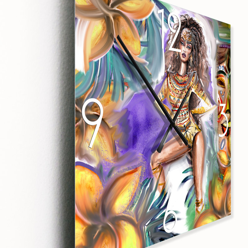 Horloge murale Tropical Amazon Warrior, Grand