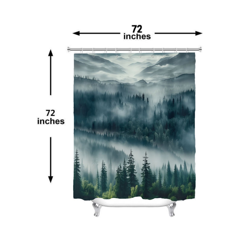 Rideau de douche Misty Forest Landscape