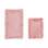 Ensemble de tapis de bain 100% coton 1775 g / m² 2 pièces Courson, certifié OEKO-TEX®, envers en latex antidérapant, motif de volants touffetés moelleux, super absorbant, tapis de salle de bain lavables à la machine, rose