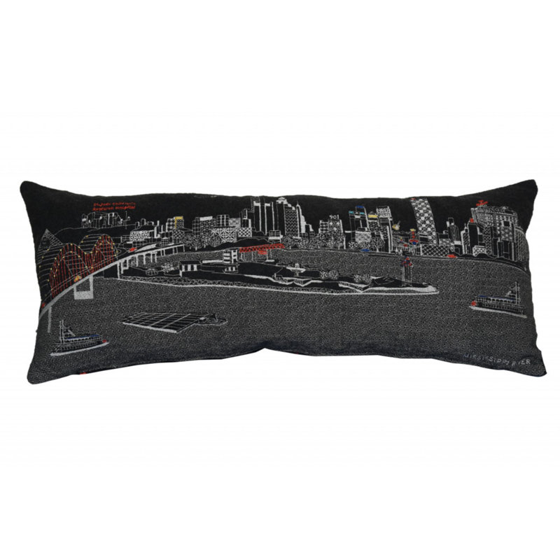 Coussin Memphis Skyline, Noir