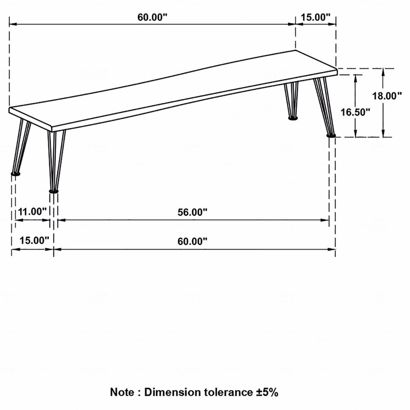 Banc en acacia pour salle à manger