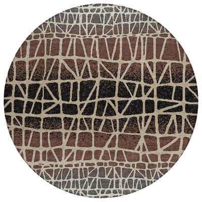 Machine Washable Indoor/Outdoor Raemoore ACN2404 Geometric Rug