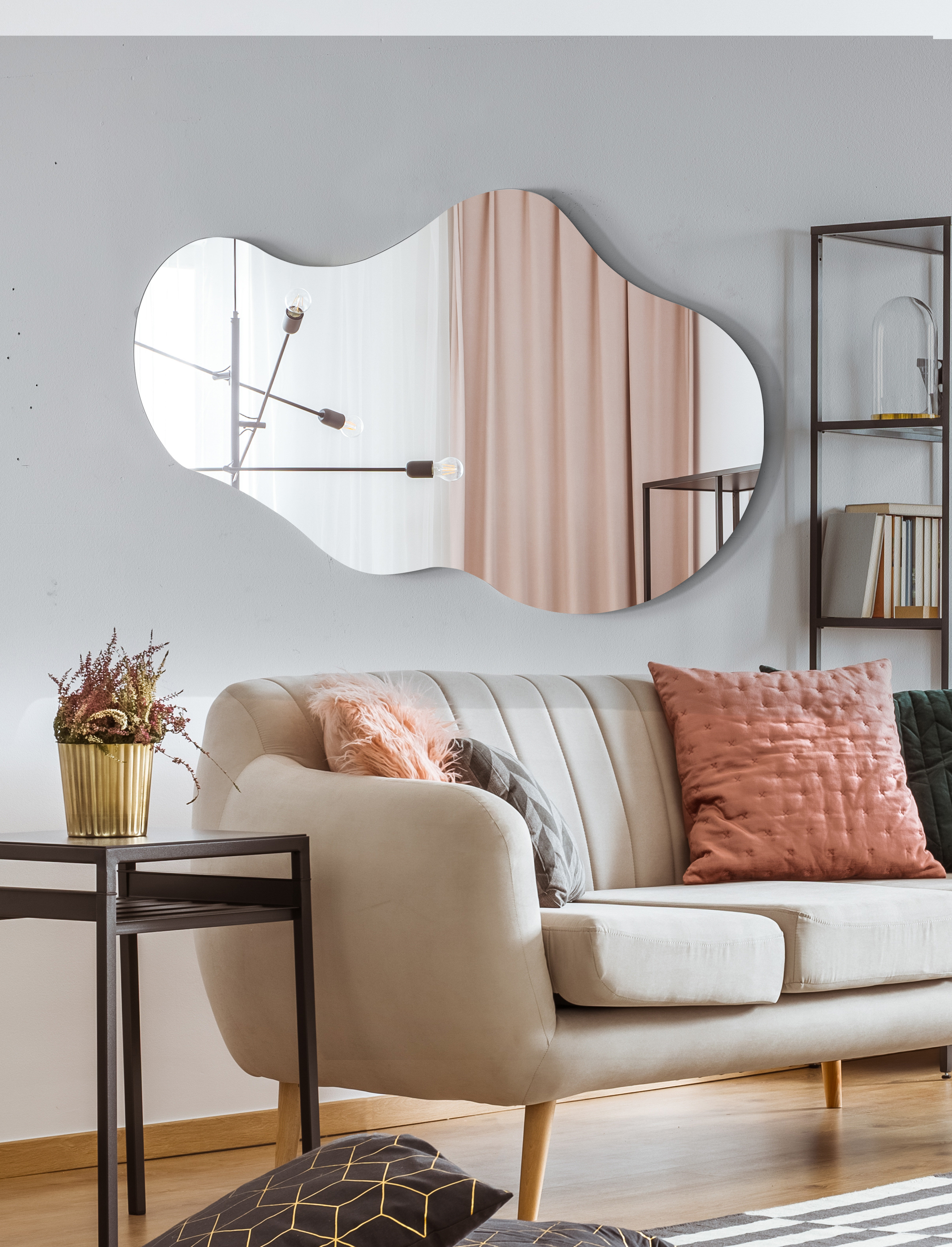 Asymmetrical Mirror Irregular Mirror for Living Room – rug4nerd