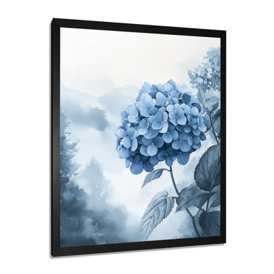 «Hydrangeas In A Foggy Garden I», reproduction d'art sur toile florale