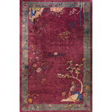 Hand Knotted Wool Area Rug in Pink