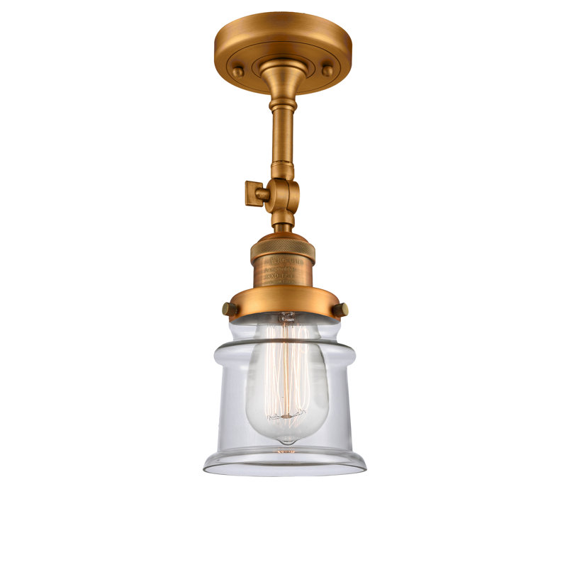 Applique murale articulée à 1 lumière Bartolmeu, Ampoule incandescente rétro de 60 watts, Transparent, Laiton brossé