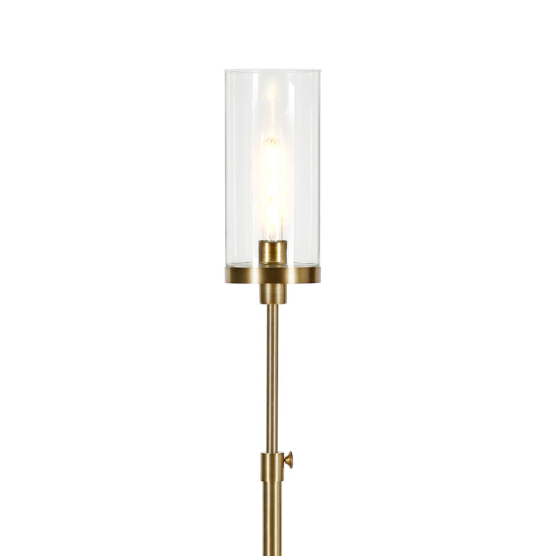 Frieda 54.5'' Torchiere Floor Lamp, Brass, Clear
