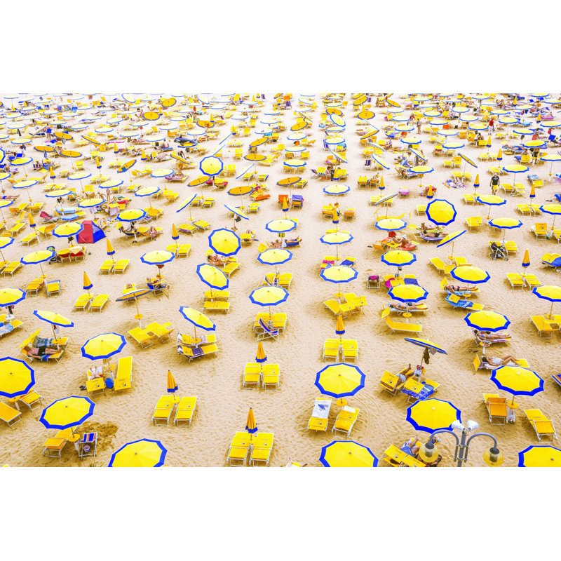 " Yellow Umbrellas " by Marmont Hill, 30" H x 45" W x 1.5" D