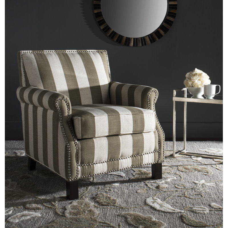 Aportela Upholstered Armchair, Taupe/White Polyester Blend