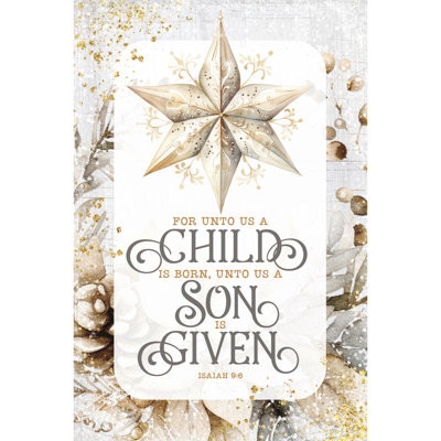 «For Unto Us A Child», plaque de Noël en bois avec chevalet et tableau mural - 4 po x 6 po