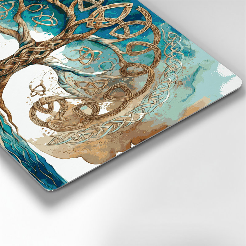 Art mural en métal Sci Fi Celtic Tree of Life, H 240 po x l 288 po x P 0,05 po