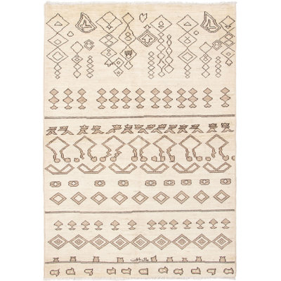 One-of-a-Kind 6'1" X 8'10" 2010s Wool Area Rug in