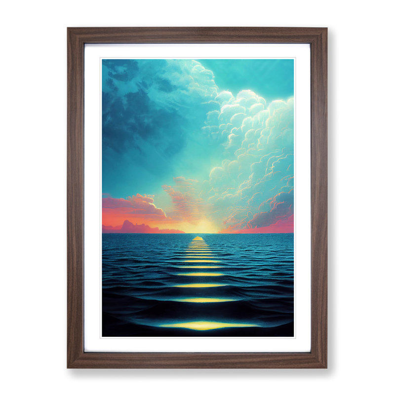 Mind Blowing Sunrise - Framed Print, 34cm H x 25cm W x 2cm D, Walnut