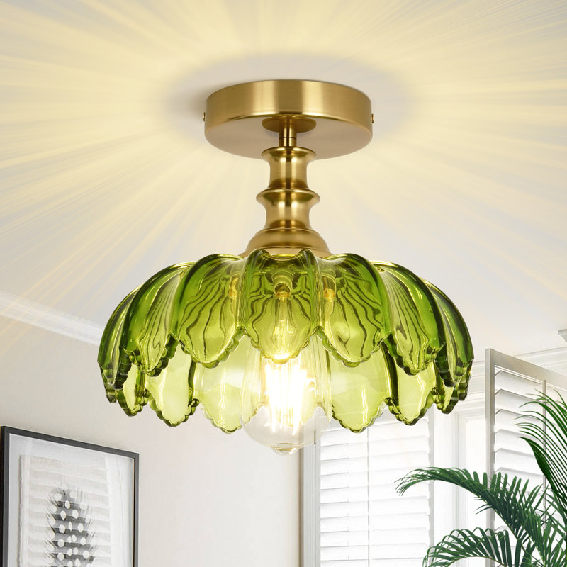 Junathean Flush Mount Ceiling Light, Green
