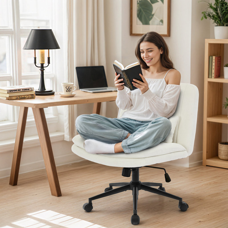 Fauteuil de bureau Criss Cross, Chenille, Blanc