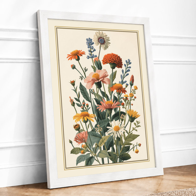 Bloom Study Botanical - Framed Print, A4 - 29.7 x 21.0 cm, White