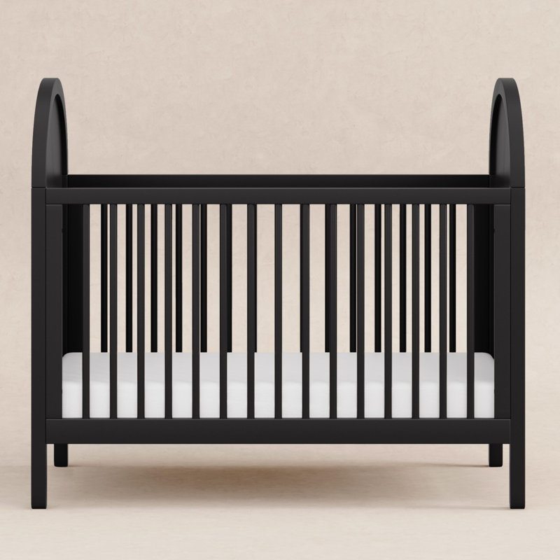 Bondi Black and Natural Cane 3-in-1 Convertible Crib