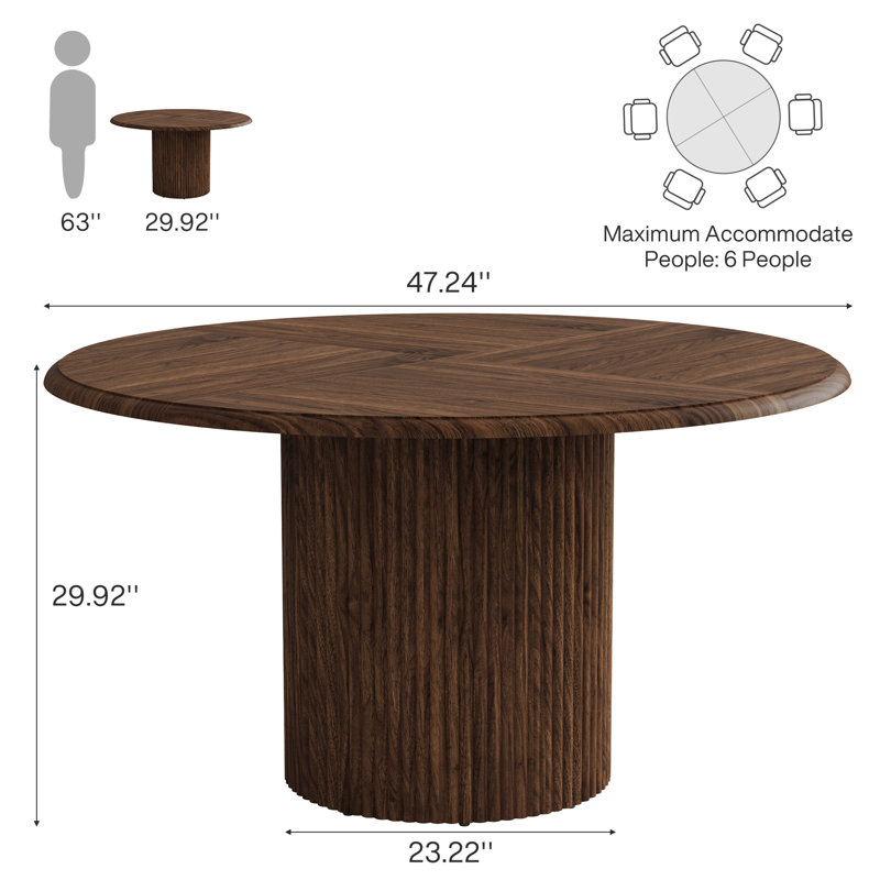 Round Metal Base Dining Table
