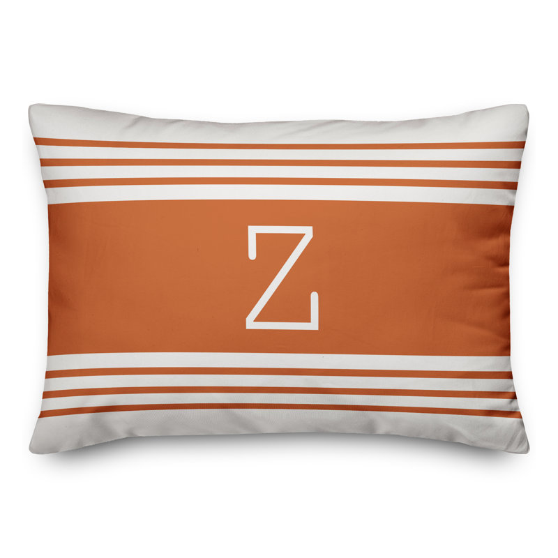 Striped Throw Pillow, Z, Orange