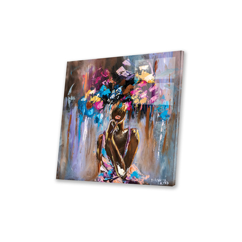 Peinture mauve (triptyque) sur verre par Viktoria Latka, peinture