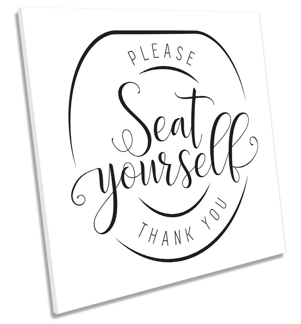 Bathroom Toilet Seat Yourself Picture CANVAS WALL ART Print Square White