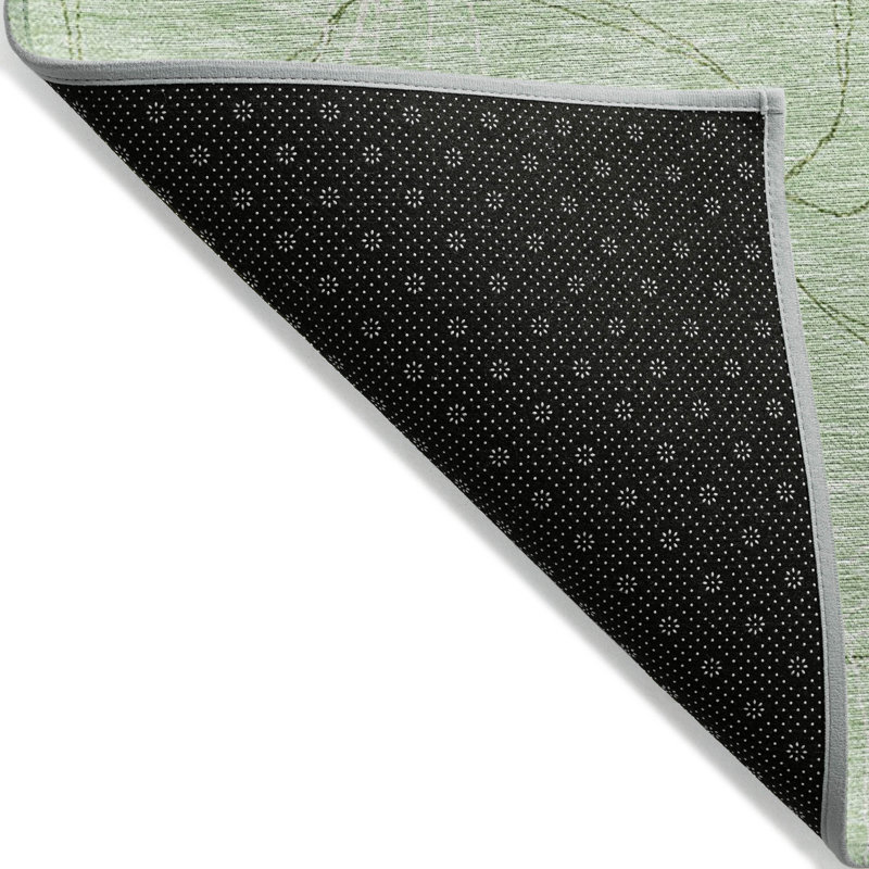 Mint Synthetic Rectangular Washable Indoor/Outdoor Rug 3x5
