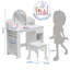Lighted Mirror Kids Vanity Table & Chair Set – Wooden Princess Makeup Desk with Bookshelf, Storage Drawer, Open Shelves