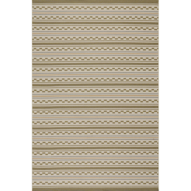 Caldera Modern Checkered Indoor/Outdoor Rug, Beige, Rectangle 8' x 10'
