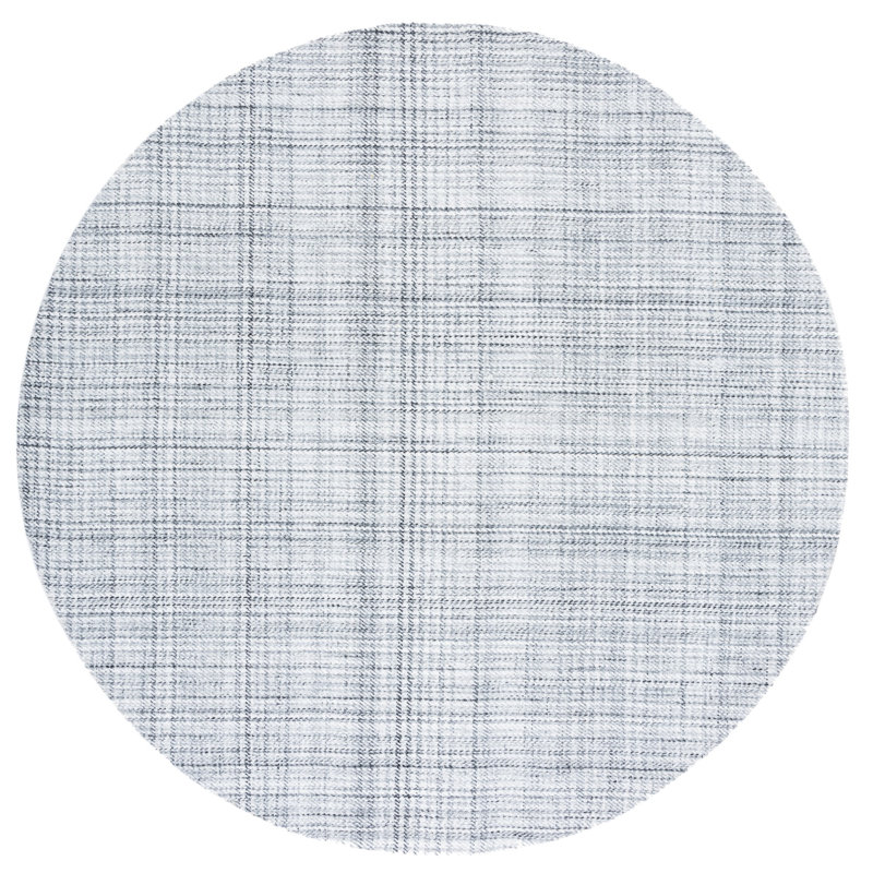 Earica Hand Woven Performance Plaid Area Rug, Round 6'