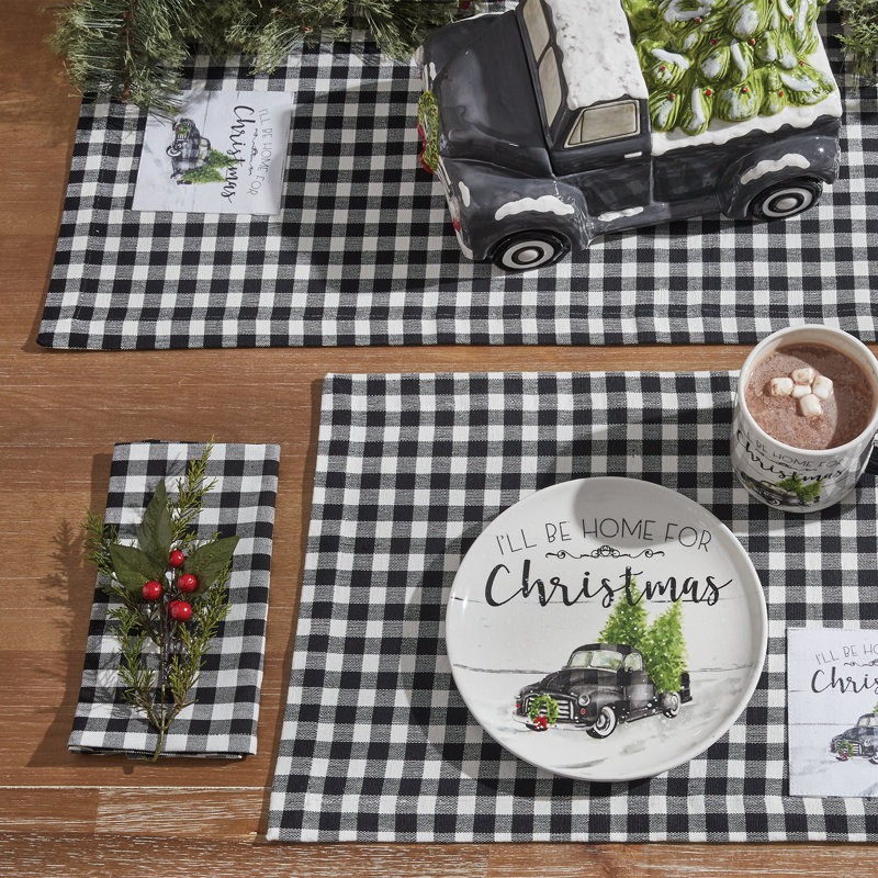 Home For Christmas Table Runner - Black, 36" L x 13" W