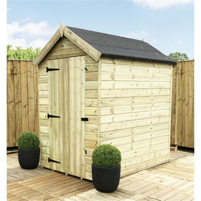 Swerve 4 ft. W x 6 ft. D Solid Wood Garden Shed