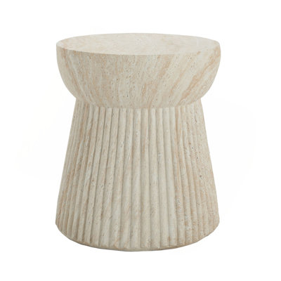 Outdoor Travertine Concrete Side Table