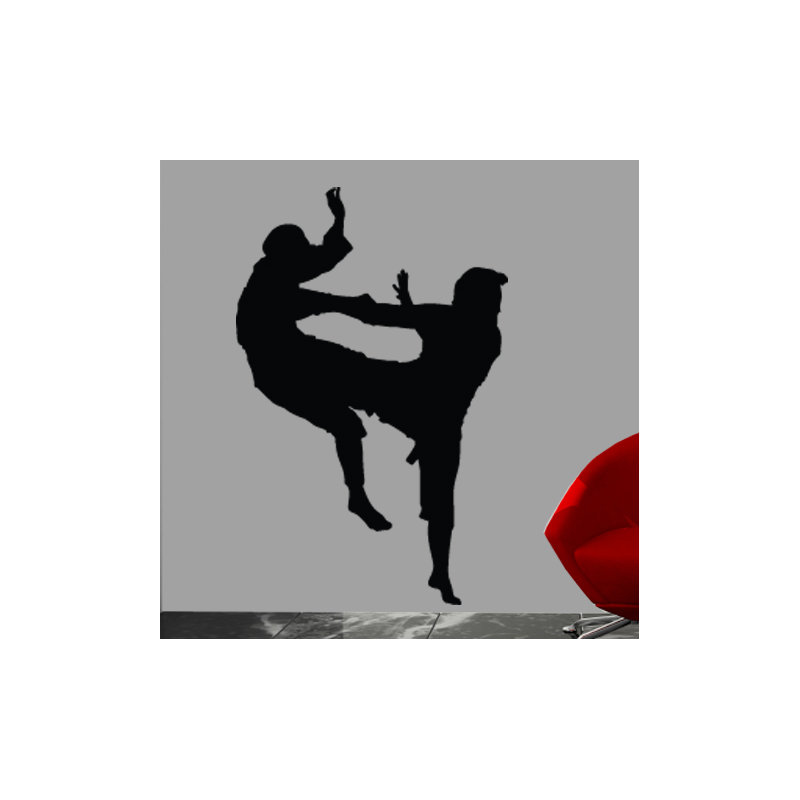 Adhésif décoratif silhouette d'arts martiaux, H 60 po x l 39 po