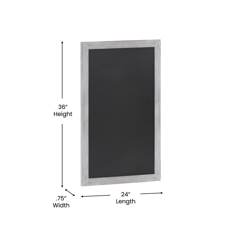 Whitewashed Pine Wood Magnetic Chalkboard Sign 36" x 24"