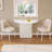 Semi-Circle Dining Table Set with 2 Chairs, Cream White, Small Kitchen
