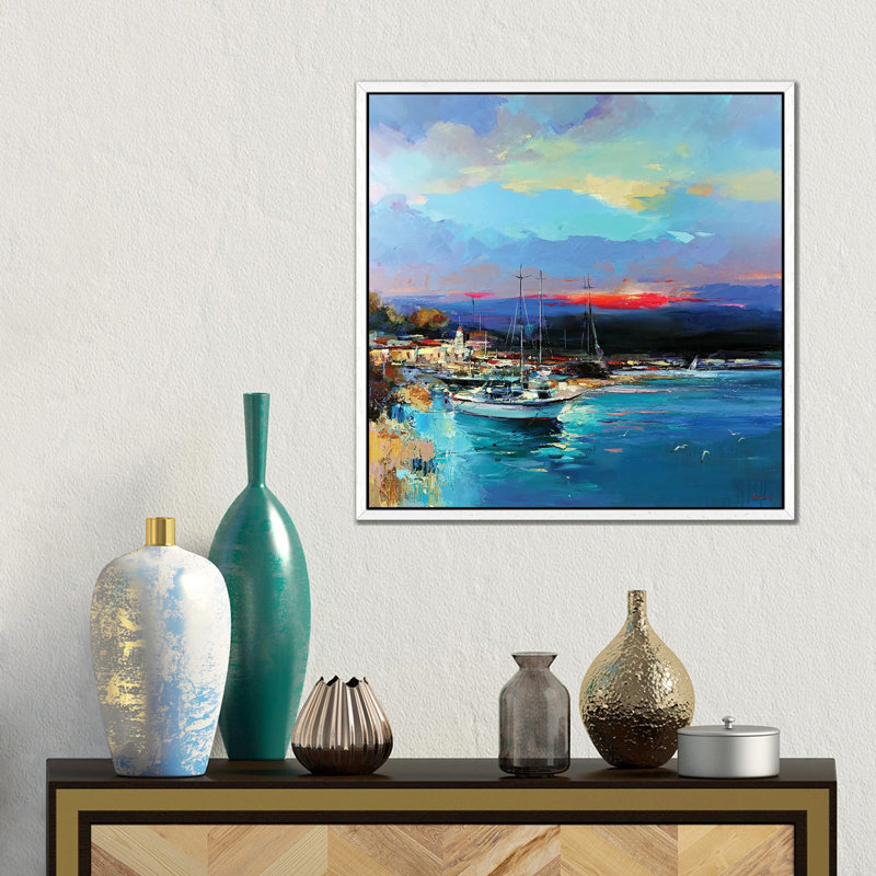 Emerald Fantasy 1 Piece Wall Art on Canvas, 66.04 cm H x 66.04 cm W, Classic Wood Framed