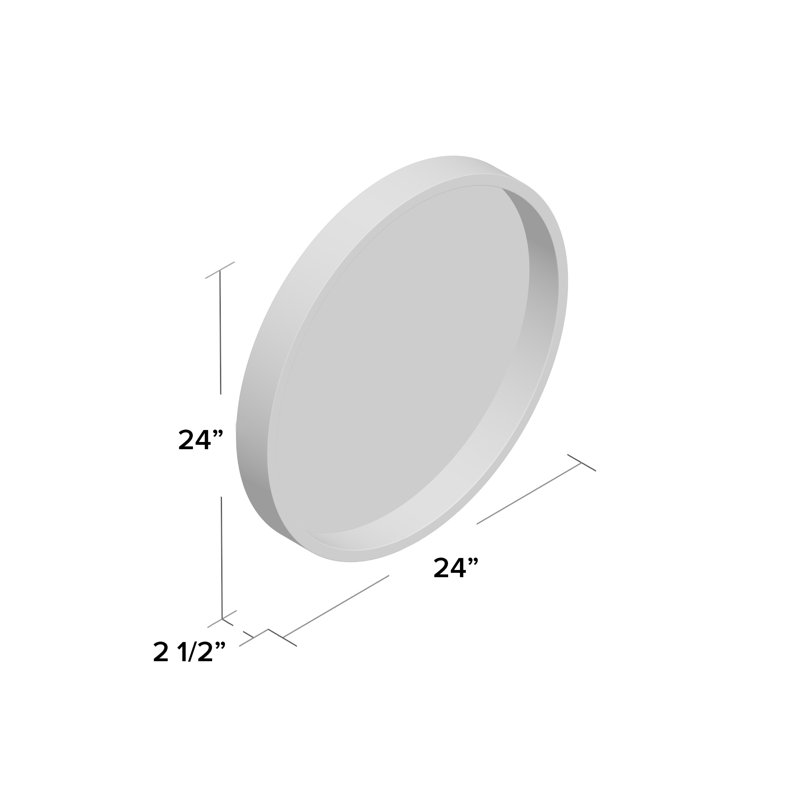 Quillin Solid Wood Round Mirror