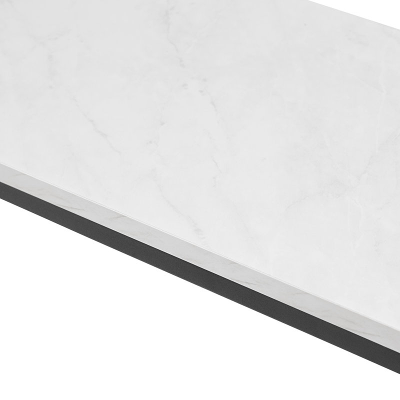 Barto 42'' Console Table, White Marble/Black