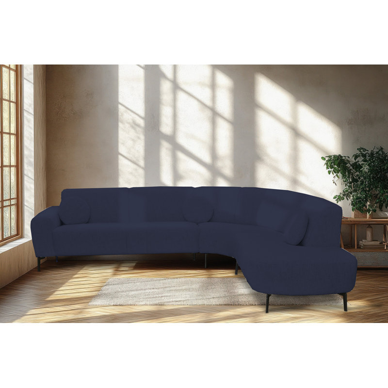 5 Seater Corner Sofa , Navy, Right Hand Facing