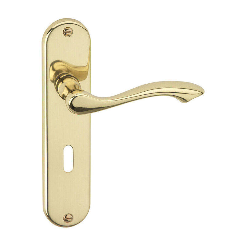 Door Handle, Polished Brass