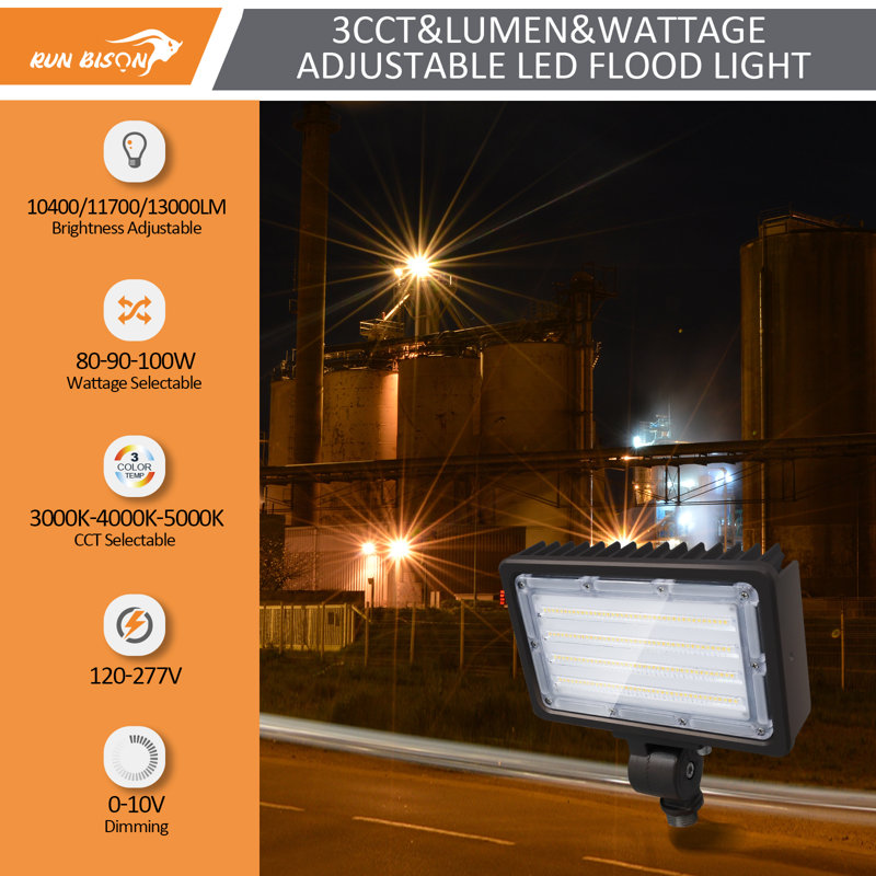 100-Watt LED Outdoor Security Flood Light